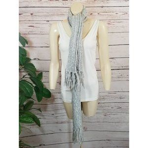 New Aeropostale Scarf Fringe Knit Heather gray wool blend